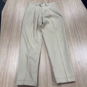 Vintage Callaway Golf Pro-Spin Pleated Pants Mens 33x32 Fits 30x31 Beige